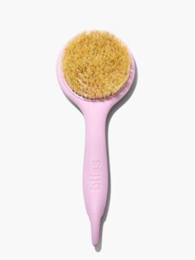 Bliss Light Pink Full Body Dry Brush Natural Sisal Exfoliating Body Brush NWT